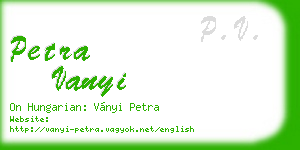 petra vanyi business card